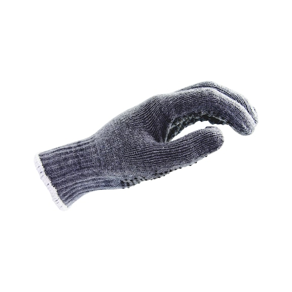 Protective Glove, Knitted glove with single side dots - PROTGLOV-KNIT-L500-1SD-DOTS-GREY/BLACK