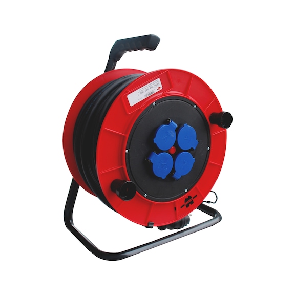 Cable drum with four multiple socket outlets with earthing pin With 4 sockets