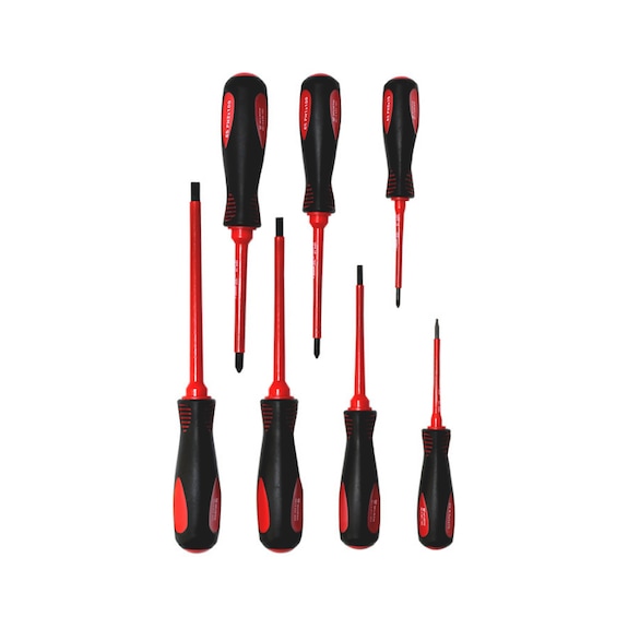 Set of VDE flat slotted and PH cross recess screwdrivers - 7 pieces