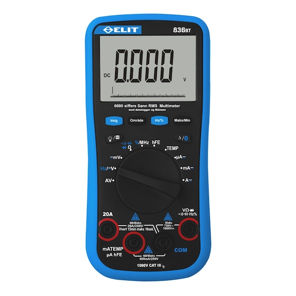 Digitalt multimeter ELIT 836BT - ELIT 836BT MULTIMETER M/BLÅTANN & MINNE