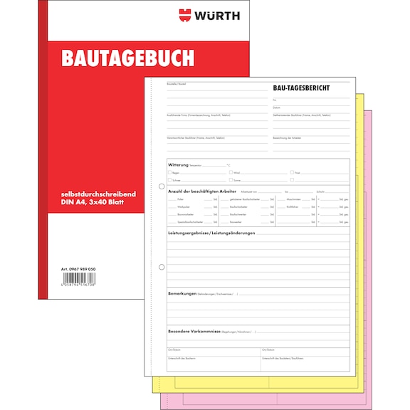 Bautagebuch - FORMULAR-BAUTAGEBUCH
