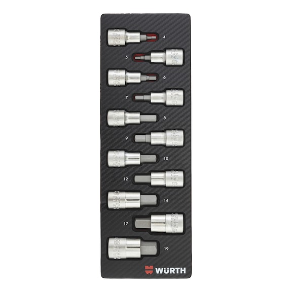 Systemsortiment 2.4.1, 1/2" bitspipesett, HEX, innv. 6-kt. 11&nbsp;deler - 1/2 HEX BITSPIPESETT F.INNV. 6-KT. 2.4.1