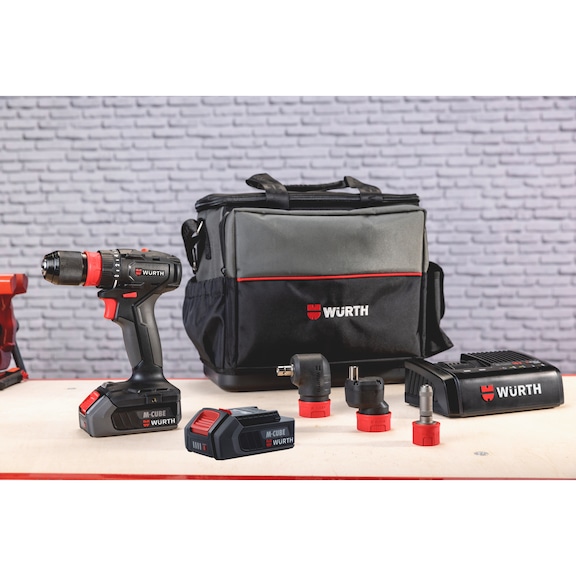Aparafusadora a bateria com saco ABS 18 SUBCOMPACT M-CUBE® Extra 9 Peças