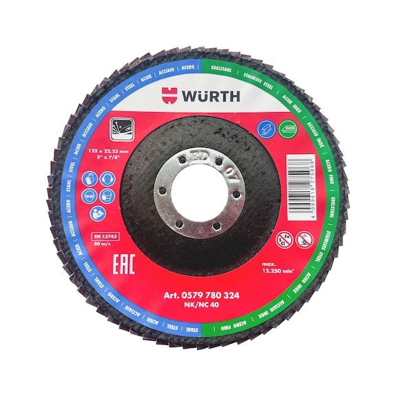 FLAP DISC FOR STEEL AND STAINLESS STEEL