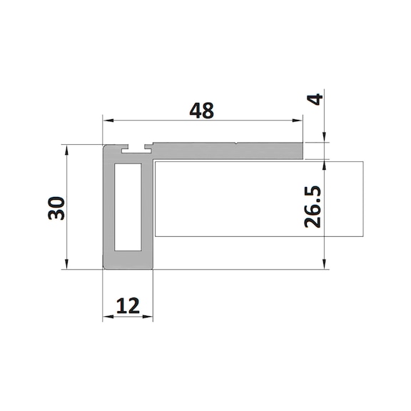 Handle strip aluminium for sliding doors SGL-A1 - 2