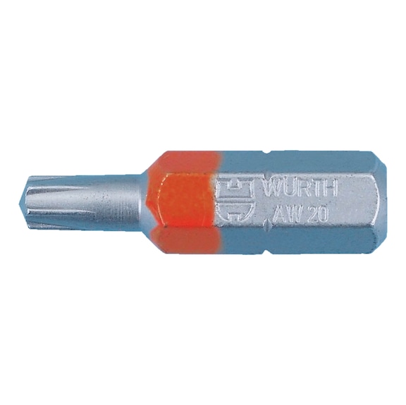 AW<SUP>®</SUP> C 6.3 bit (1/4 inch) with patented AW tip and colour coding - BIT-AW20-LUMINOUSORANGE-1/4IN-L25MM