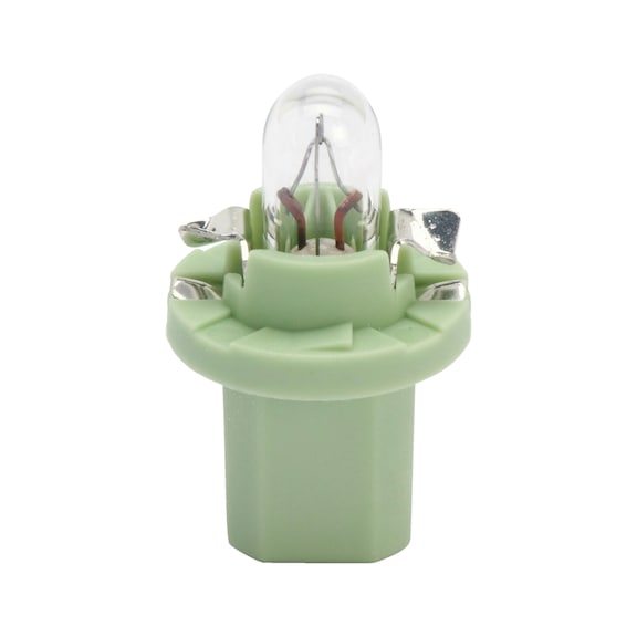 Plastic socket bulb For instrument lighting with fitting, for use in PCBs - BULB-WHITEGREEN-BX8,5D-12V-2W
