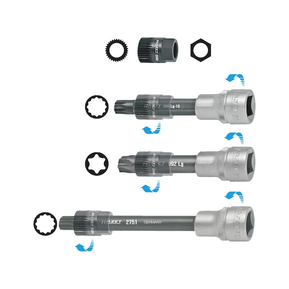 V-belt/V-ribbed belt pulley tool 4 pieces - KOMBISCHLUESSEL-SATZ 4641/4