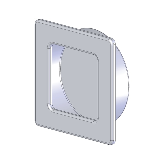 Square shell design handle - HNDL-ZD-SHELL-(NI)-MATT-ECKIG-D60MM
