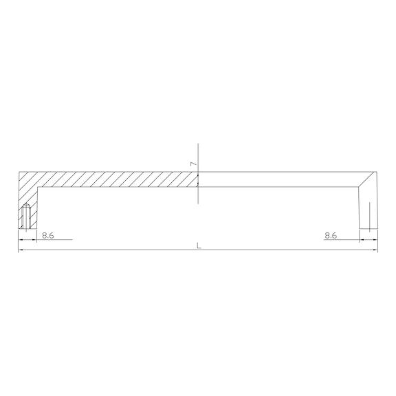Design-Möbelgriff Bügelform flachrund - 3