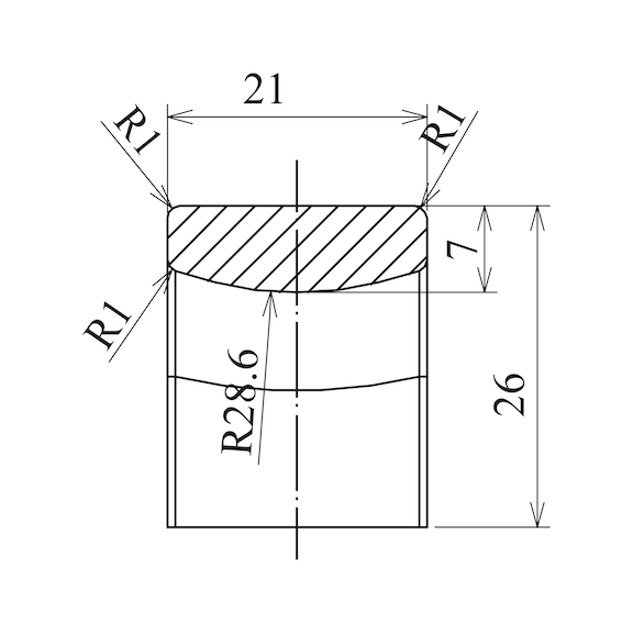 Design-Möbelgriff Bügelform flach - GRF-ZD-BUEGEL-RUND-(CR)-MATT-128MM