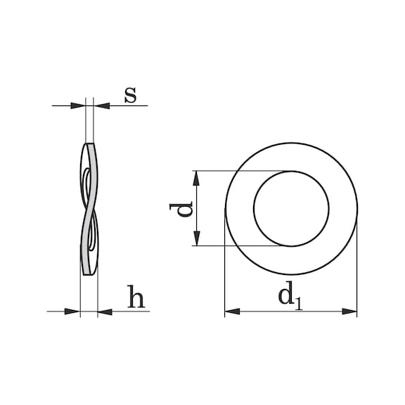 Rondella elastica, forma B DIN 137, acciaio inossidabile A2, forma B, corrugata - RONDELLA-ELAST-DIN137-B-A2-D15,0