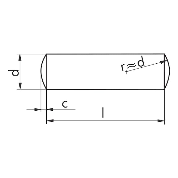 Goupille cylindrique DIN 7 h8 acier non allié - 2