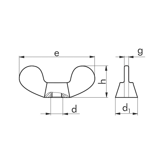 Dado ad alette, tonde (forma tedesca) DIN 315, acciaio inox A2 - DADO-AD-ALETTE-DIN315-A2-M4