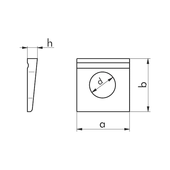 Rondella quadrata a cuneo DIN 435, acciaio inossidabile, A4 per sezione a I - PIASTRINA-DIN434-A4-(UPN)D13,5MM-F.M12
