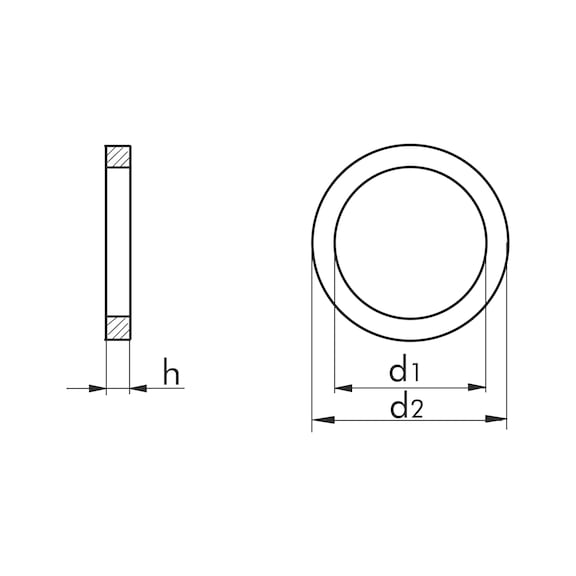 Sealing ring, copper, shape A - RG-SEAL-DIN7603-CU-A-12X18X1,5