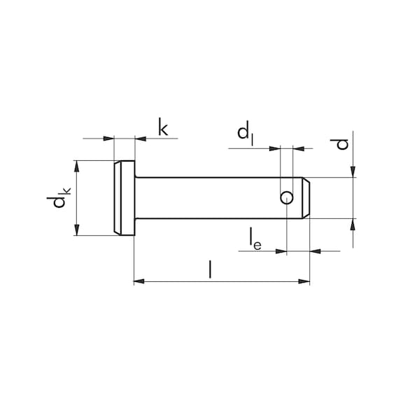 Stud with small head DIN 1434, steel, zinc-plated, blue passivated (A2K) - BLT-COTTER-DIN1434-(A2K)-10X70/3,2