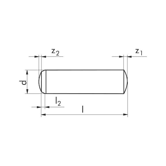 Zylinderstift gehärtet DIN 6325, Stahl blank - STI-ZYL-DIN6325-GEH-M6-14X100