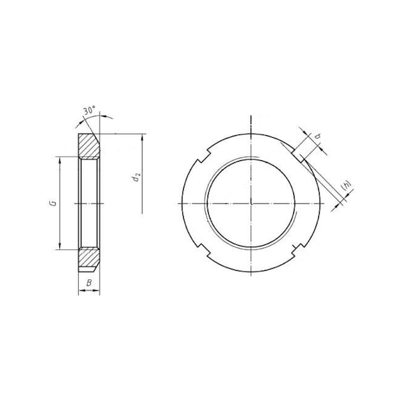 Dado scanalato DIN 981, acciaio per spina elastica - GHIERA-BLOCC-(GR)-DIN981-KM21-M105X2,0