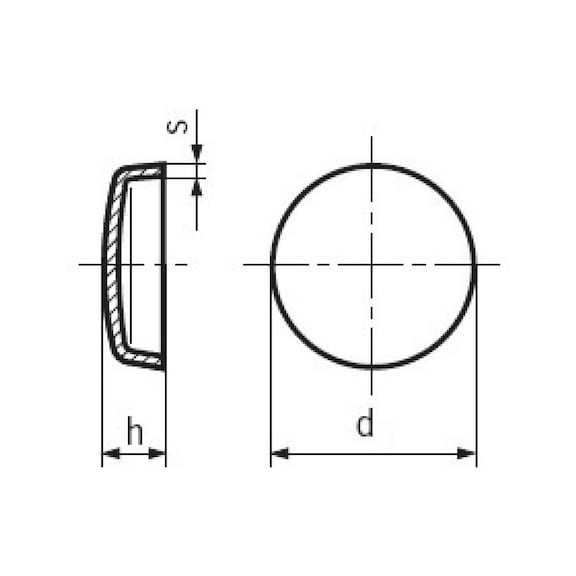 Verschlussdeckel DIN 443, Stahl blank, Form B - DECKL-VERSHL-DIN443-B-D16,0