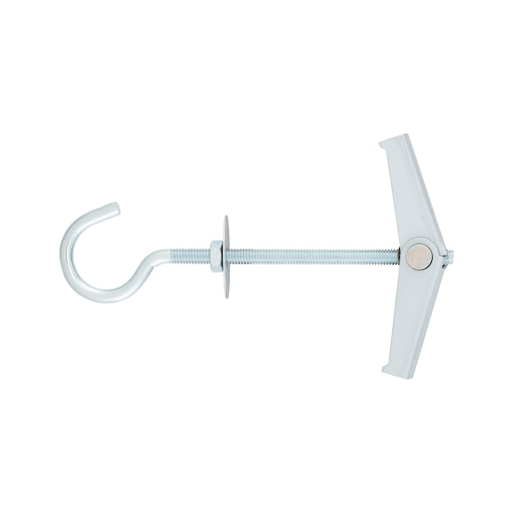 Spring toggle type W-FKH with washer, nut and hook, zinc-plated steel