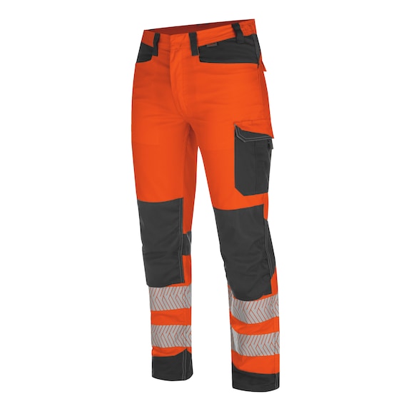 Fluorescent high-visibility trousers, class 2 - PANTS HIVIS FLUO ORANGE/ANTHRACITE 90