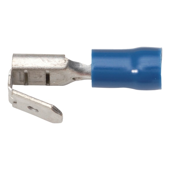 Crimp cable lug, push connector including blade connector PVC-insulated