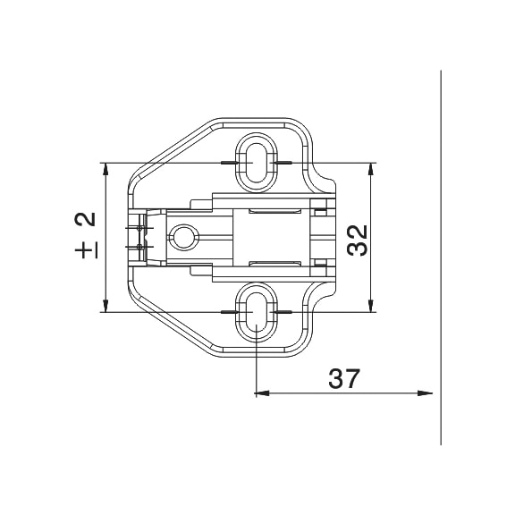 EasyClick mounting plate With height adjustment via slotted hole +/-2 mm - 3