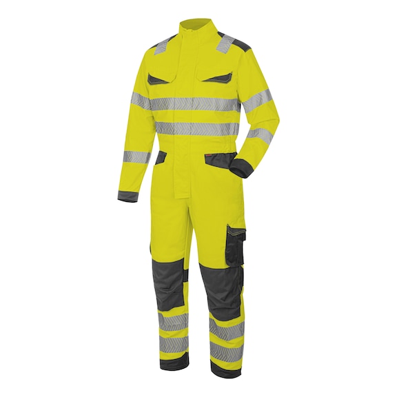 Fluorescent high-visibility work overalls Domestic - OVERALL HIVIS FLUO YELLOW/ANTHRACITE L