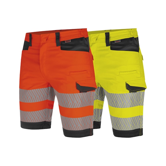 Fluorescent high-visibility shorts, class 1