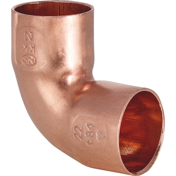 90° elbow, with solder connection and plug-in end EN1254, copper 5090 - 1
