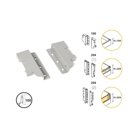 Fittings for Metal Sides Vantage Draw Systems