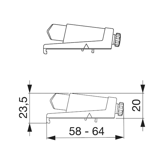 Soft-close door damper For Nexis Click-on and Impresso 170° concealed hinge - 4