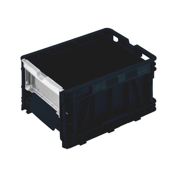 W-SLB system storage box with coupling function - SYSSTRGBOX-STCK-SZ1-BLACK