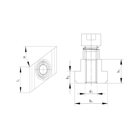 Rhombus T-Nut Adapter für Schnellspanner - 2