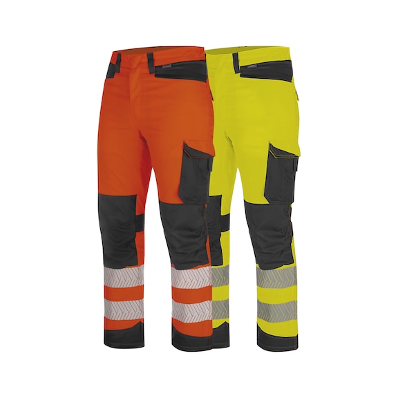 Fluorescent high-visibility winter trousers, class 2