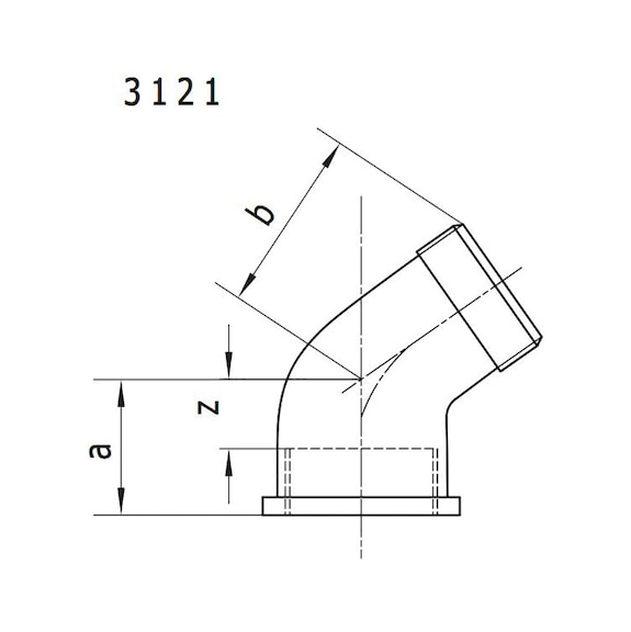 45° elbow EN1254, gunmetal, 3121 - 2