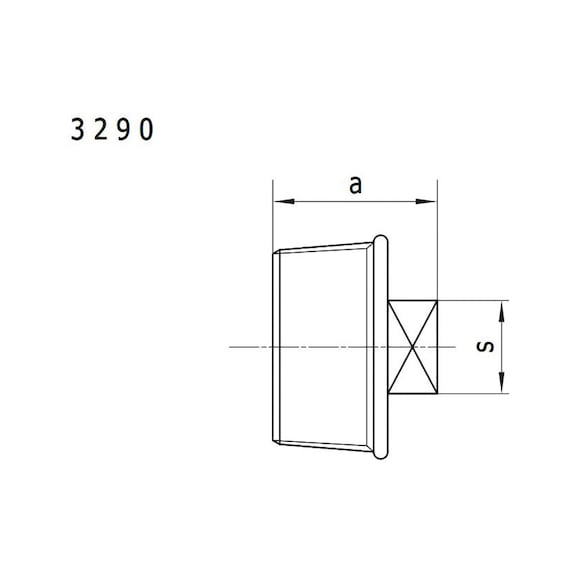 Plug with edge. Square  EN1254, gunmetal, 3290 - 2