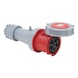 CEE connector 400 V, 6 H - CUPL-CEE-RED-5PIN-63A-400V-IP67 - 1