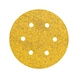 Wood dry sandpaper disc - DSPAP-HOKLP-YELLOW-6HO-P80-D150MM - 1