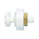 Number plate screw Plastic PA 6.6 - SCR-NOPLT-PANHD-NUT/WSH-PA6.6-WHITE-6X20 - 1