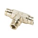 Push-In connector T-shape, brass - 1