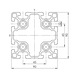 Profile system - PRFLSYS-SB-ALU-ELO-FL10-L-90X90X6060 - 2