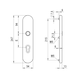 Stainless steel security door fitting S 305 - SDF-A2-S305-HH-CK-72-13-MATT - 2