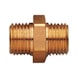 Double nipple for compressed air with cone - DBNPL-PN-TAPER-BRS-WS17-G1/4IN - 1