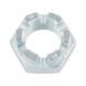 Castellated nut, low profile with fine thread DIN 979, steel 4, zinc-plated, blue passivated (A2K) - 1