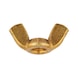Wing nut, edged wing shape (American type) DIN 314, brass, plain - NUT-WING-AE314-US-BRS-M8 - 1