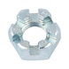 Castellated nut, low profile DIN 937, steel 17H/22H, zinc-plated, blue passivated (A2K) - 1