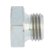 Hexagon head sealing plug, short screw-in pin DIN 7604, steel, zinc-plated, blue passivated (A2K) - 1