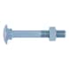 Round head screw with square neck and nut DIN 603 with nut, steel, strength class 4.8, zinc-plated, blue passivated - 1